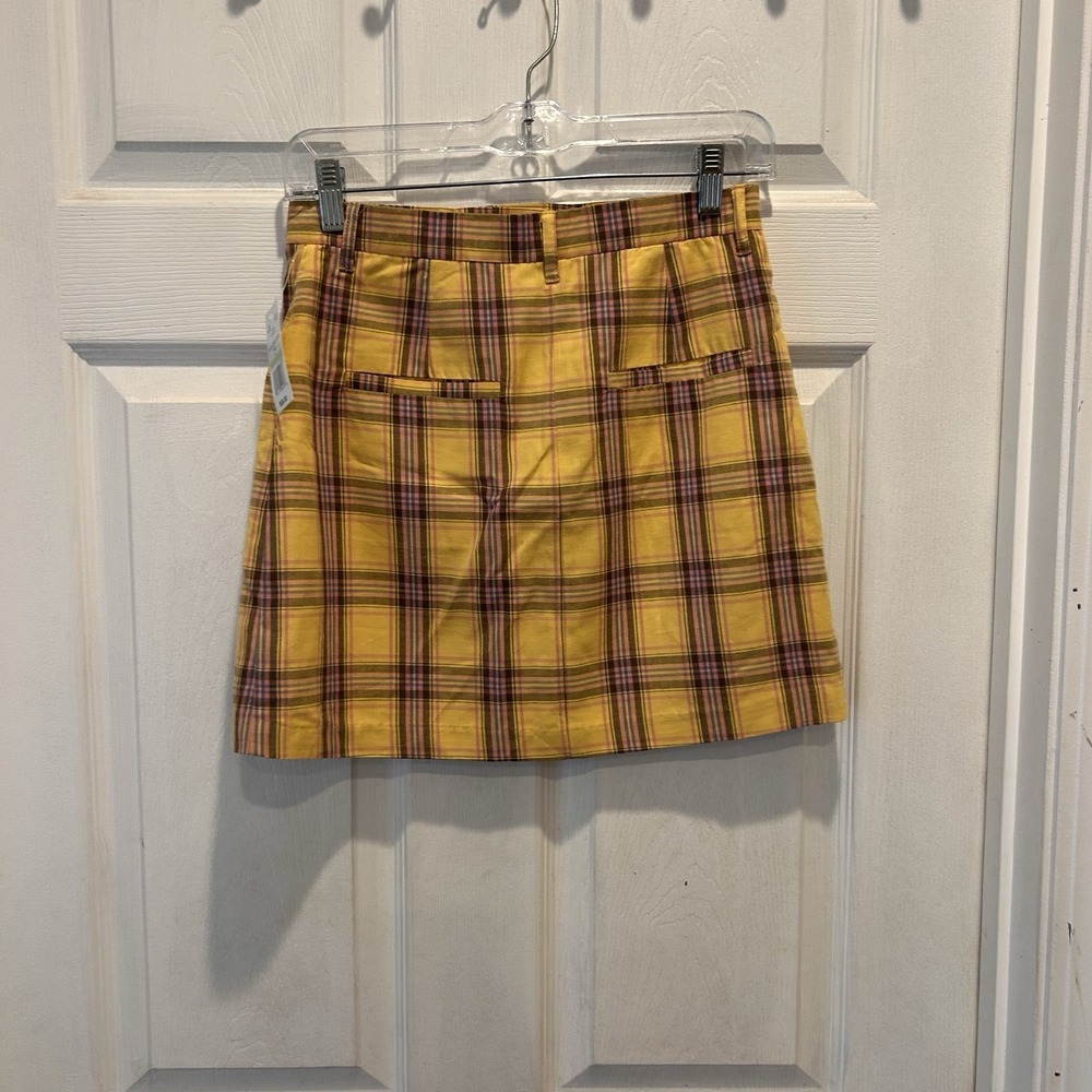 BB Dakota Yellow Plaid Mini Skirt Lemon Drop 4 NWT Grunge Whimsigoth Preppy Y2K - Picture 4 of 8